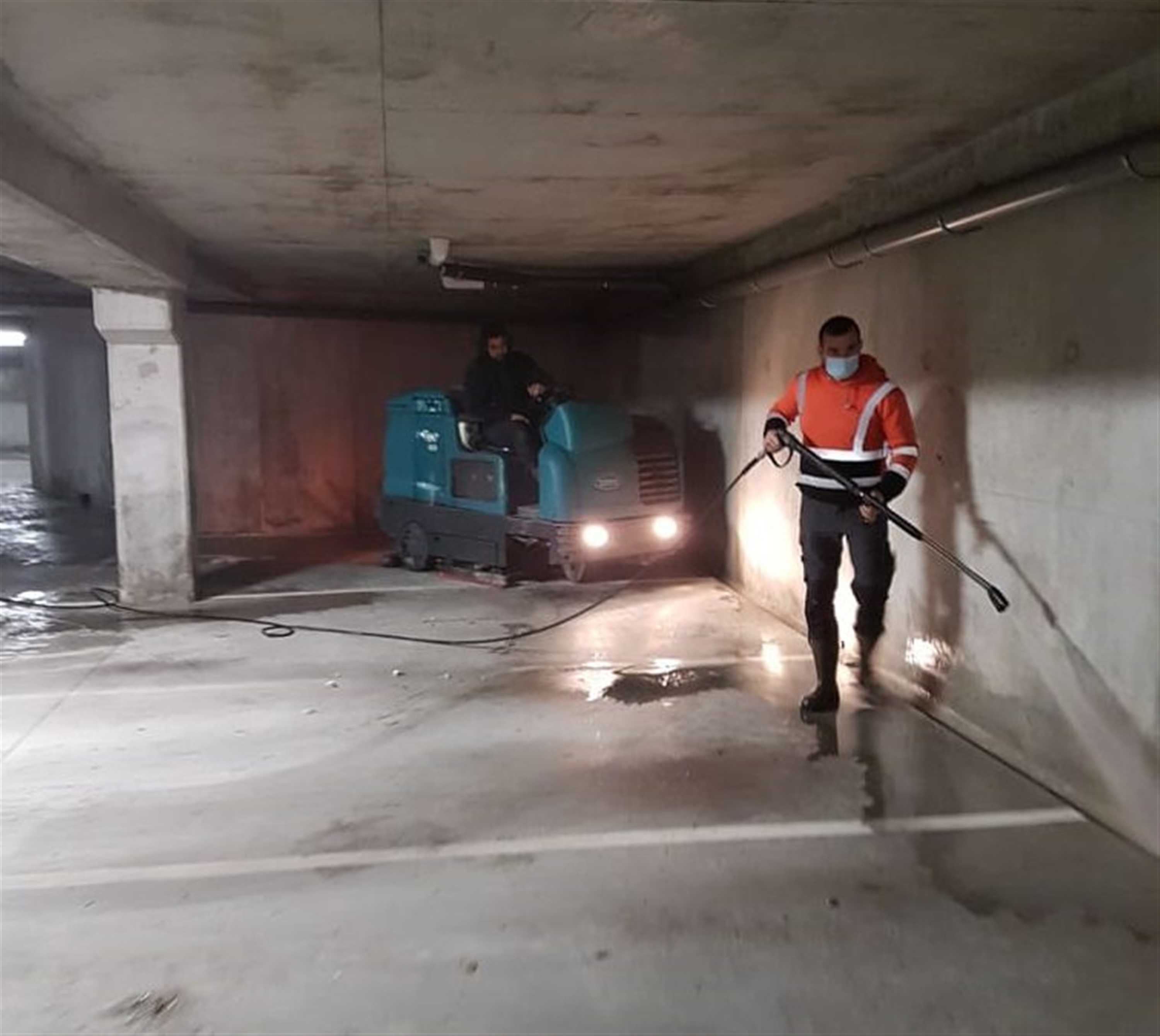 Nettoyage de parking de copropriété haute pression